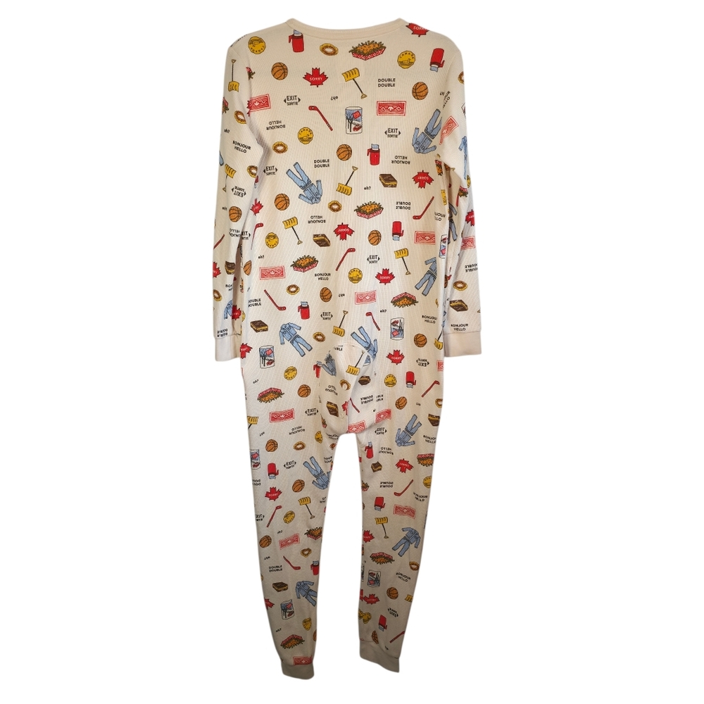 Arborist Thermal Onesie Pajamas Size Small Canadian Print Waffle - Picture 9 of 12
